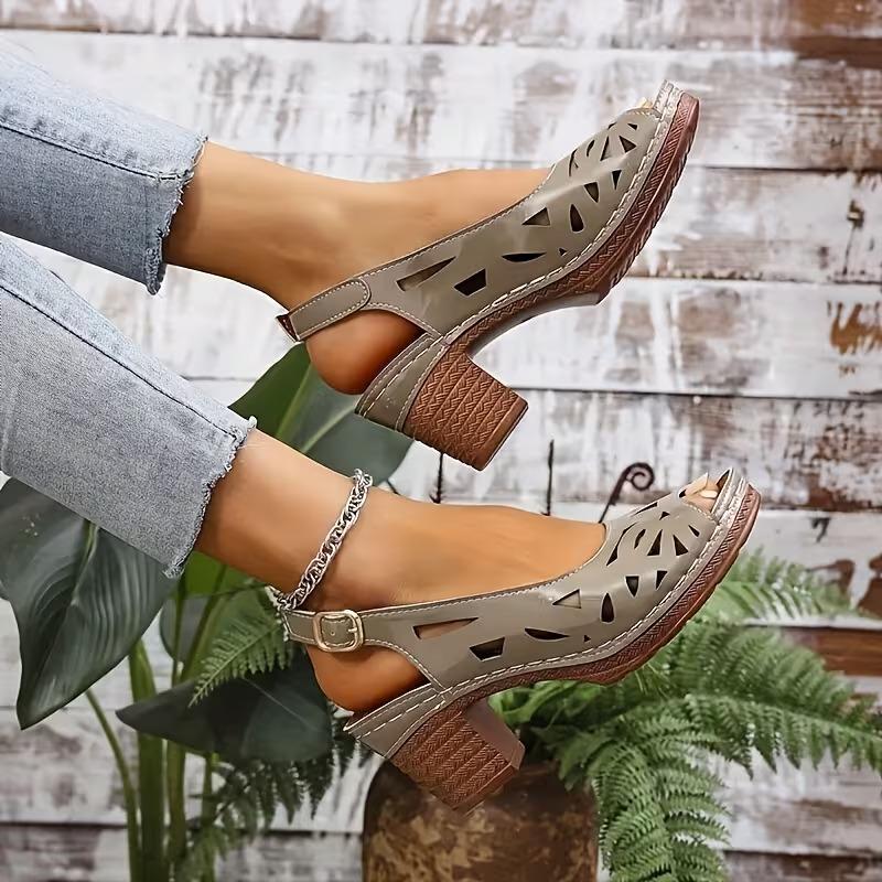 Fashionable Hot Selling Comfortable High-heeled Sandals Summer New Round Headed Elegant Fish Mouth Casual Sandals for Women