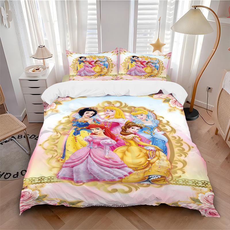 Princesses Floral Frame Print 3Pcs Bedding Setduvet Cover With 2 Bedropillowcase Home Birthday Gift