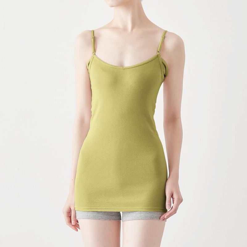 

Pure Cotton Camisole Sweat-Absorbent Quick-Dry Underwear Japanese Style Women s Base Layer Shirt N168 Green L
