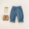 2025 Autumn Baby Pants Boys and Girls Korean Version Loose Polka Dot Corduroy Fashion Casual Sports Pants
