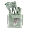17-Piece Non-Stick Silicone Kitchenware Set: Knives, Pan, Spatula, Spoon & Storage Rack
