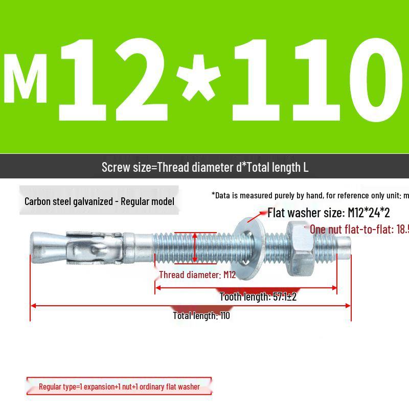 Vysoce pevný nástěnný hmoždinkový šroub pro opravy automobilů (M6/M8/M10/M12)