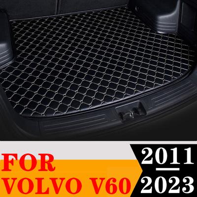 Sinjayer Car Trunk Mat Waterproof AUTO Tail Boot Carpets Flat Side Cargo Carpet Pad Liner Fit For Volvo V60 2011 2012
