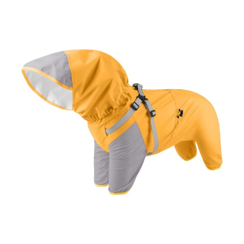 Waterproof Hooded Dog Raincoat with Detachable Hoods Adjustable Pet Rain Jackets For Small To Large Dog Outdoor Activity