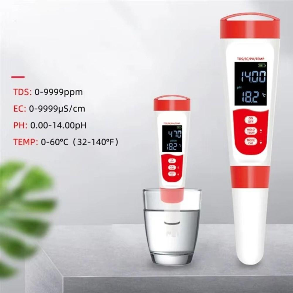 4-in-1 Water Quality Tester Multifunction Water Purity Testing Pen Digital PH Meter  Aquarium