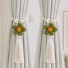2pcs Creative Curtain Tiebacks - Knitted Small Fruit Ornaments for Draping, Decorating Sheer Curtains and Securing Curtain Panel