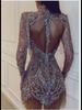 2025 Summer European & American Women's Gold-Accented Backless Transparent Miniskirt