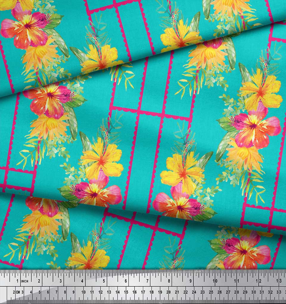Soimoi Material Crep Poli Maro Imprimeu Geometric și Floral Material Imprimat La Metru 42 Inch