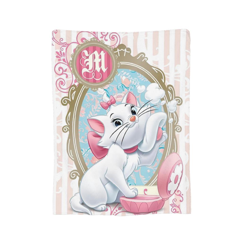 Aristocats Marie Cat Blankets Cartoon Flannel Funny Warm Throw Blankets for Bedspread  Winter,
