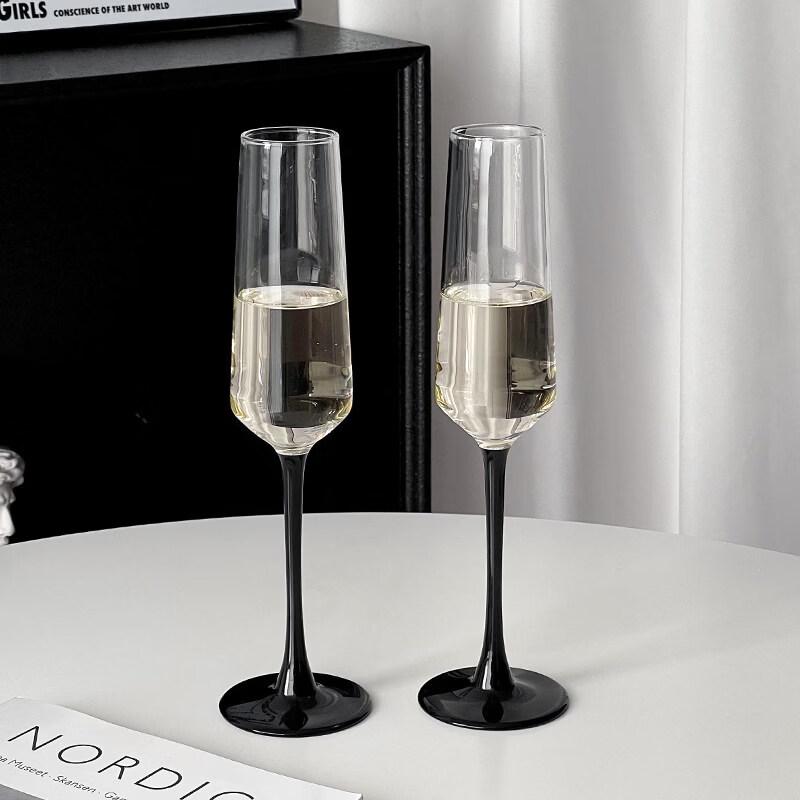 ZISIZ European Style Red Stem Champagne Glass