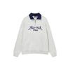 Fila Fleece Pullover Sweatshirt With Letter Print Unisex Sweatshirts Ivory Heather-Gray F11U339201FMG