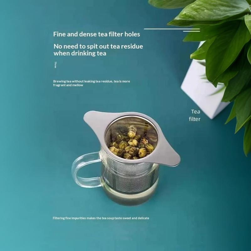 Loose Leaf Tea Infuser Stainless Steel Single/Double Handle With Lid Fine Mesh Leak Proof Hanging Coffee Filter Strainer