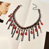 Vintage Tassel Beads Necklace Gothic Clavicle Chain Fashion Beaded Choker  Girls