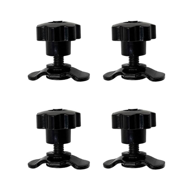 8mm Threaded Stud Nut Fitting Roof Rack Replacement Fastener Set with Star Hand Knob, Metal Mounting Hardware, 4 Piece Rack Fixing Kit
