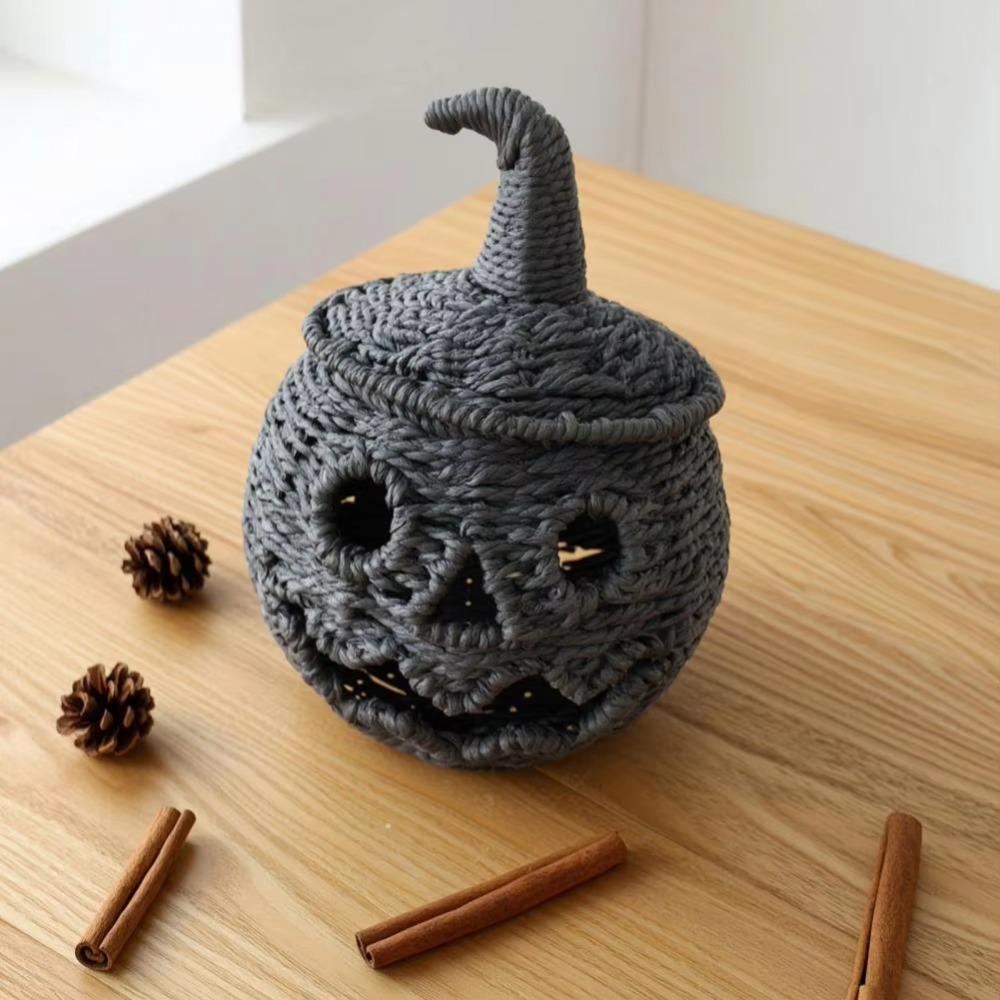with Removable Lid Halloween Woven Pumpkin Handcrafted Pumpkin Storage Box  Thanksgiving