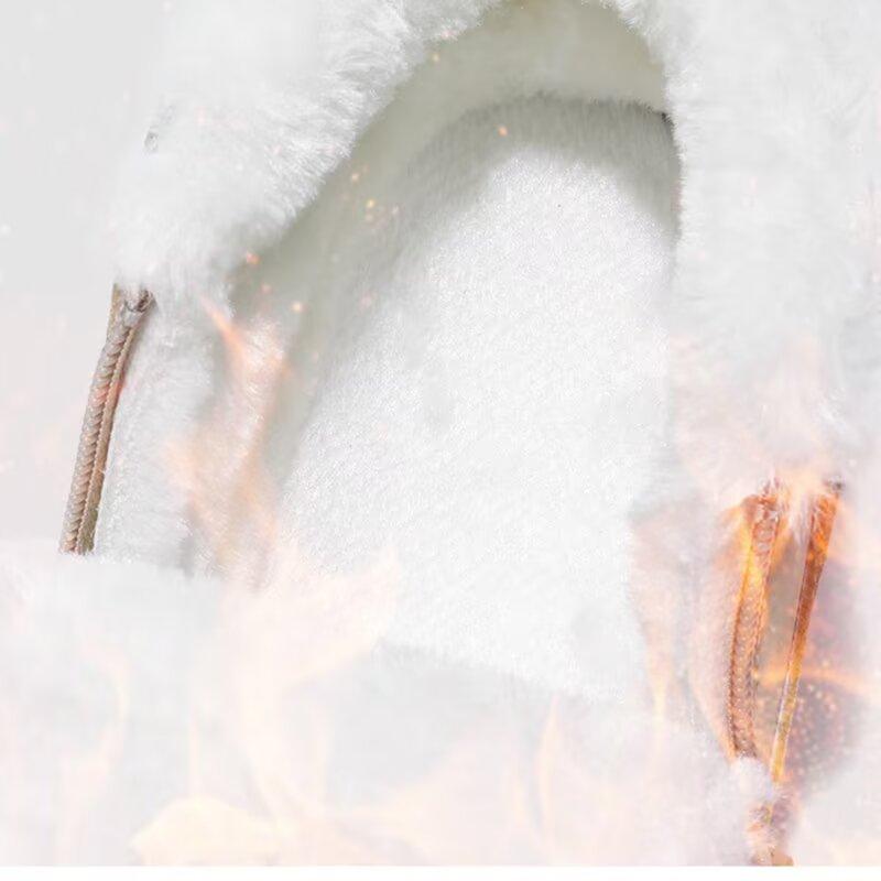 Sněhule pro muže Zimní s integrovanou kožešinou Vodotěsné a protiskluzové s tlustým fleecem Jednonohé vysoké bavlněné boty Teplé bavlněné boty