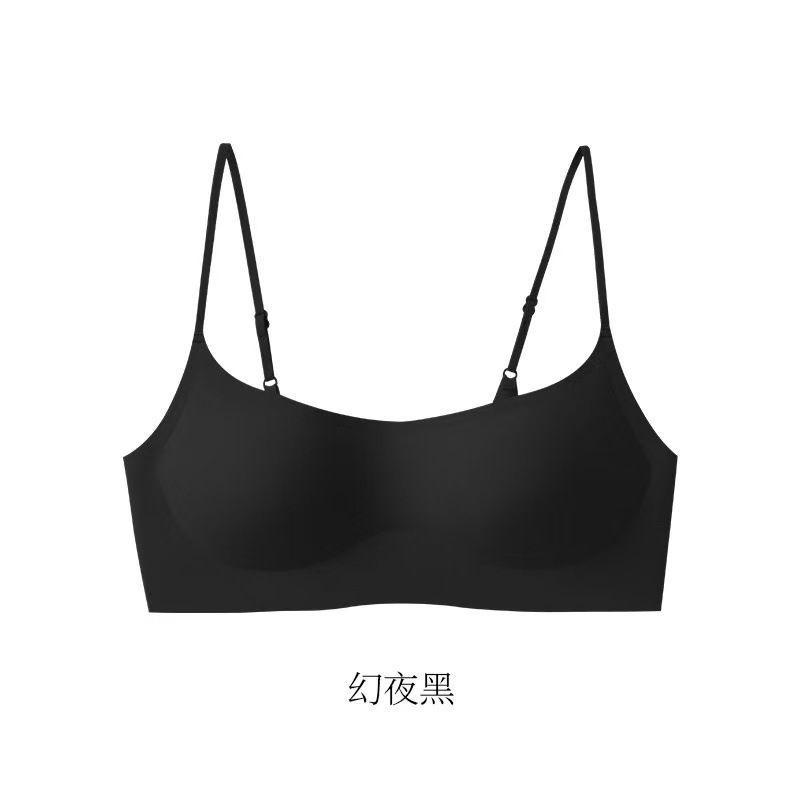 Low neck thin cup invisible small chest gathered without steel ring thin shoulder strap low chest bra cover