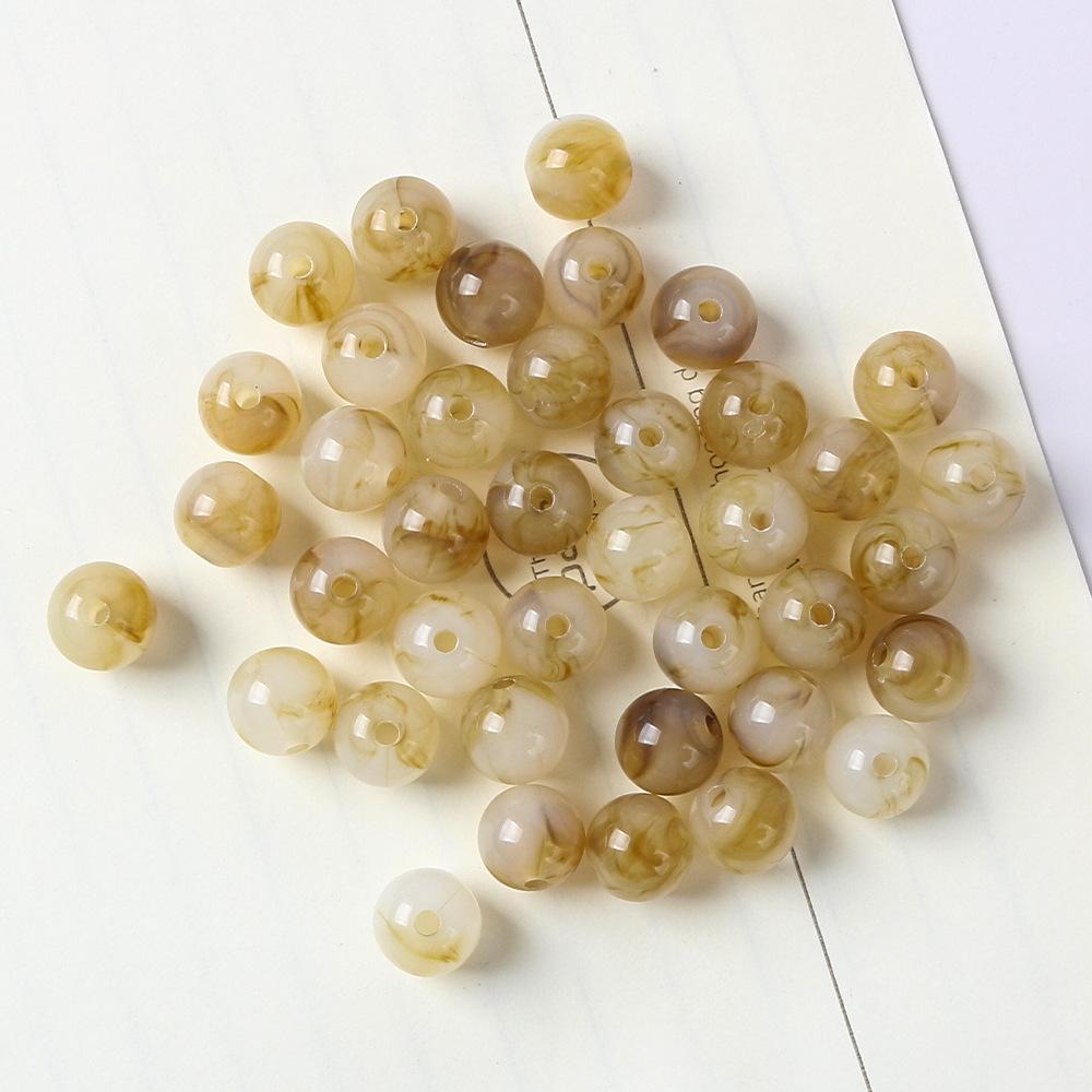 6-12Mm Imitation Natural Stone Acrylic Round Beads Loose Beads Diy Bracelet Necklace Jade Beaded Bracelet Jewelry Accessories