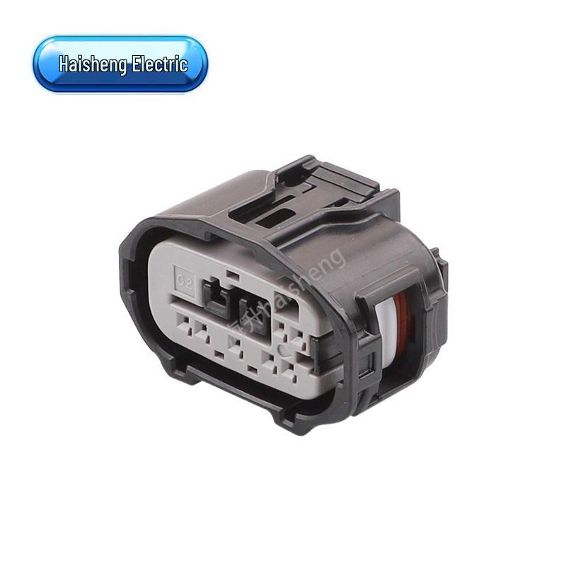 90980-12A23 Black Automotive Wiring Harness Plug with Large and Small Holes