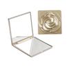 High-Grade Metallic Rose Foldable Double-Sided Handheld Makeup Mirror with Magnification