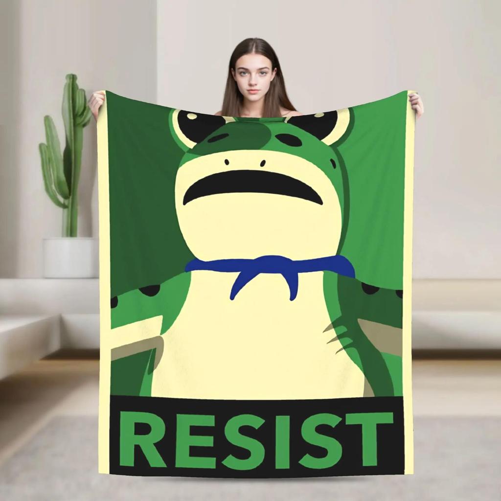 Soft Flannel Blanket for Bed Couch Sofa  Portland Frog Protest Print Travel Throw Blanket Bedspread Cover