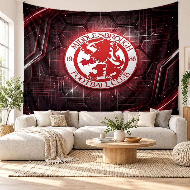 Middlesbrough Fußball Wandteppich, Weiches Stoff Wandbehang, Dekorative Kulisse Für Schlafzimmer Heim Wandkunst