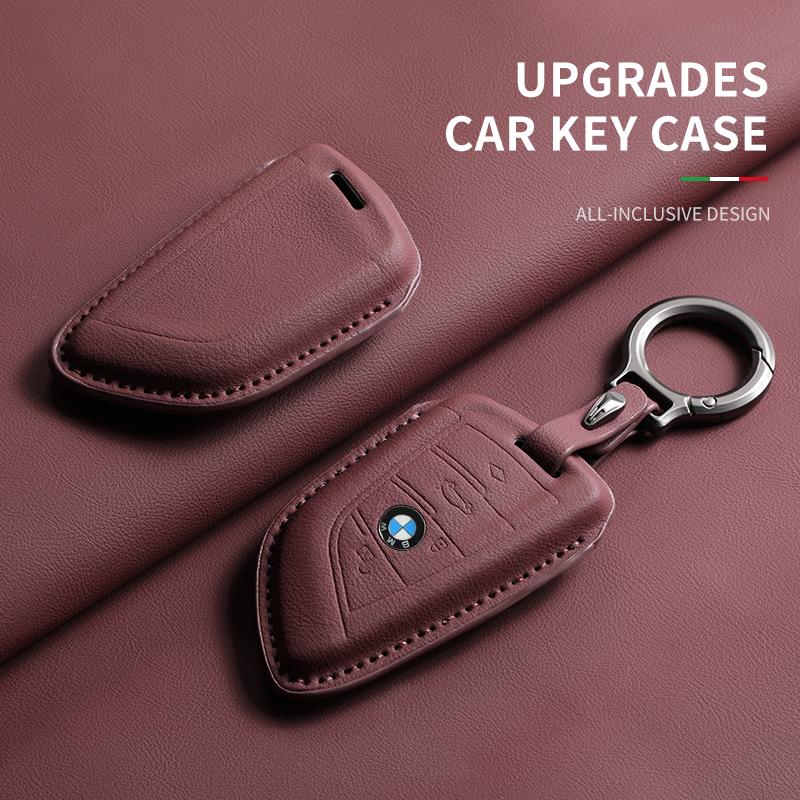 Leather Car Key Case Full Flip Shell For BMW 1 3 5 7 Series 320i 530i 550i F20 F15 F16 F48 G20 G30 G01 G02 G05 G11 X1 X3 X4 X5 NH8