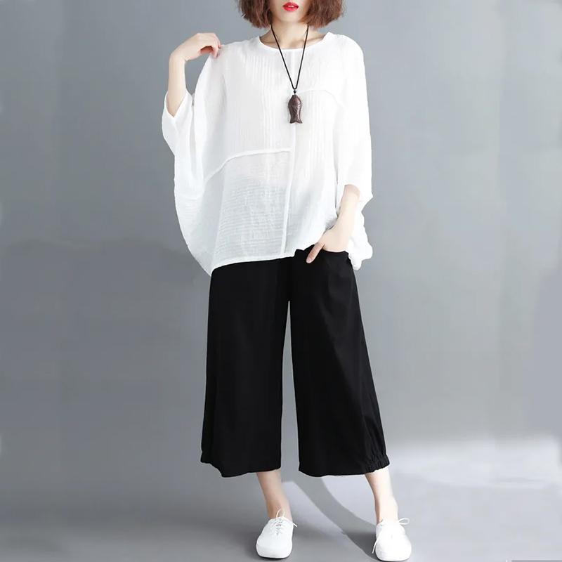 

2PC Літній костюм Жіноча футболка Big Yards Штани Зручний з двох частин топ з короткими рукавами та довгі штани Вільний повсякденний костюм XXXXXL