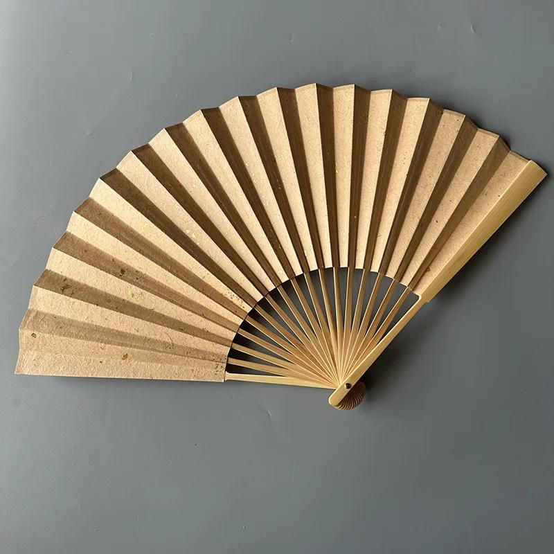 Folding Fan, Traditional Chinese Style, Portable for Men and Women, Suitable for Hanfu, Classical Black Blank Fan for Creative Designs