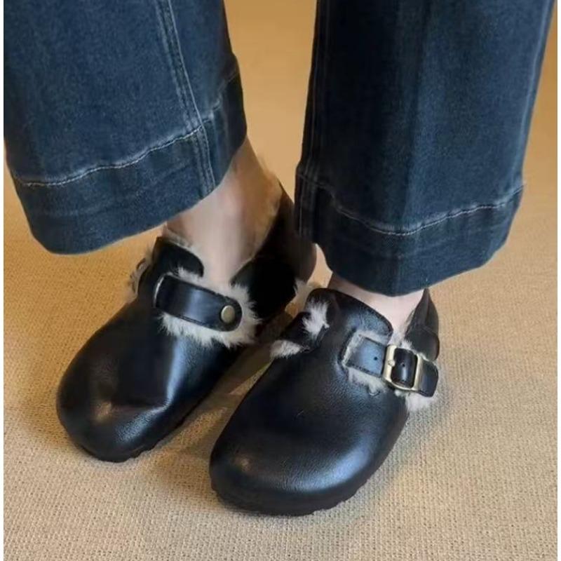 2026 Winter Women Botines Casual Flat Shoes Women Snow Boots Soft Loafers Fashion Comfort Warm Plush Slip on Female Cotton Shoes