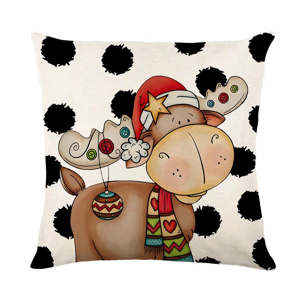24 Year New Christmas Theme Home Linen Printed Pillow Cover, Holiday Car Pillow, Sofa Pillow, Cushion