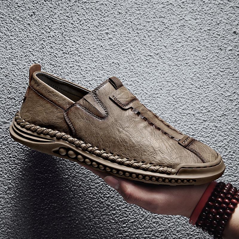 Handmade Casual Leather Shoes Men Loafers Moccasins Man Flats Shoes
