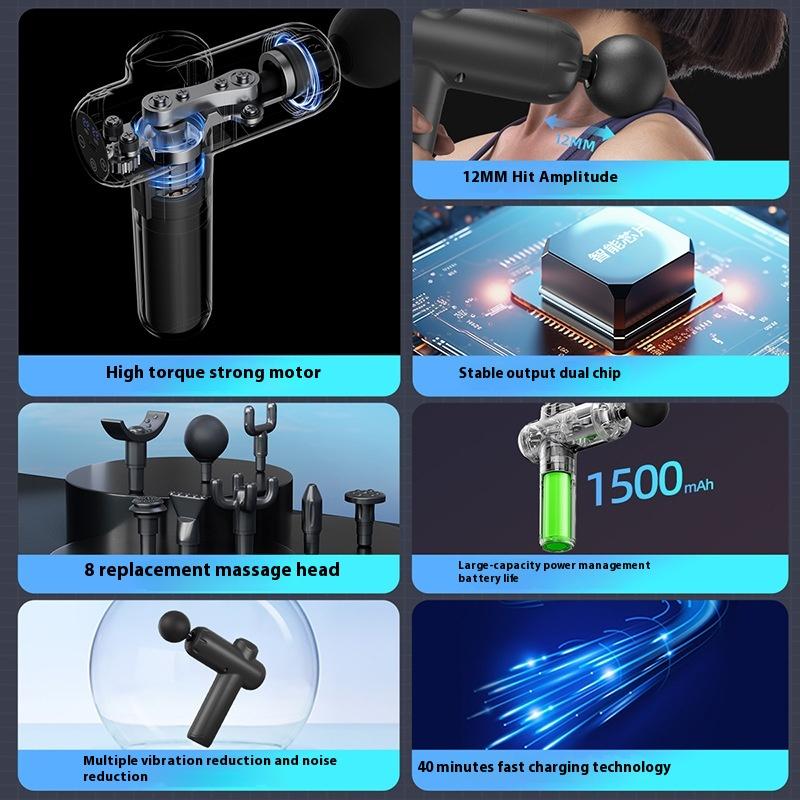 Multi Functional Intelligent Fascia Gun Massager Professional Grade Relaxation Muscle Charging Convenient Home Fitness Massager