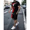 Modisches Resort-Style Herren T-Shirt Kurzarm Shorts Zweiteiliges Set Sommer 3D-Druck