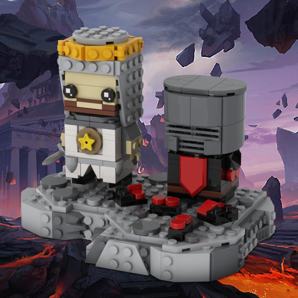 MOC MP - Black Knight Duel Building Blocks Model Black Knight Duel Action Characters Creative Bricks Assembly Toys Children Gift