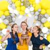 Yellow White Theme Balloons Arch Kit Metal Silver Confetti Balloon Garland Birthday Party Wedding Baby Shower Home Party Decor