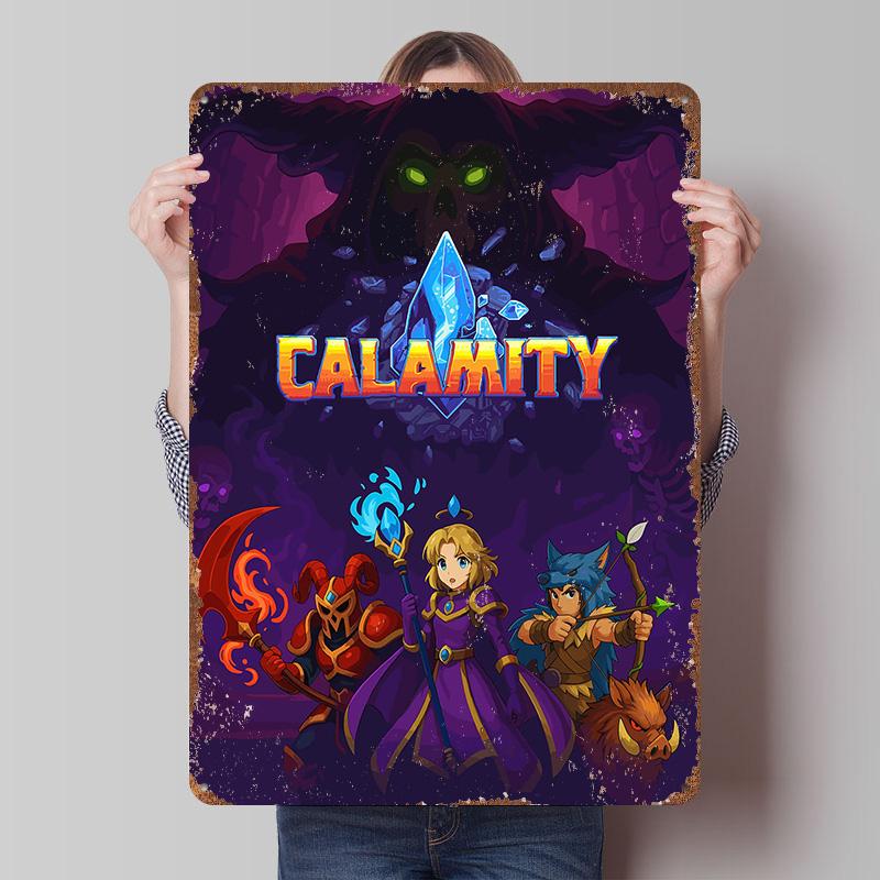 

Calamity Game Cover Art Printed Poster Customized Wall Art Retro Vintage Metal Tin Signs for House Decor Living Room Decoration 7.9x11.8In(20x30cm)