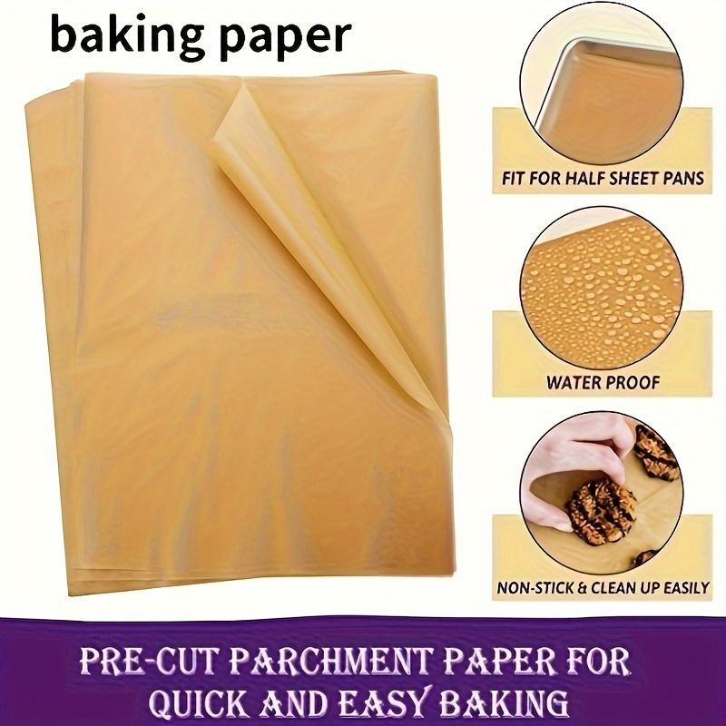 50 Blatt vorgeschnittenes Antihaft-Backpapier, Perfekt zum Backen, Grillen, Braten und Dämpfen, Kompatibel mit den meisten Backblechen