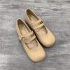 Fashion 2025 Flat Shoes Women's Spring Autumn New Vintage Mary Jane Shoes Women's Shallow Square Toe Large Size Women's Shoes 41-43