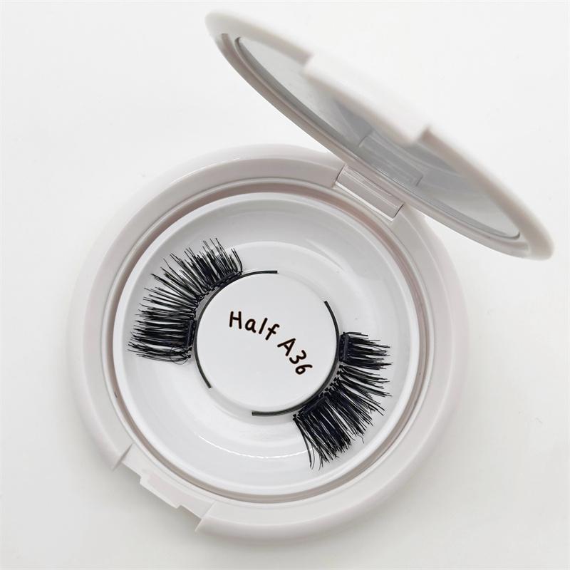 New No Glue No Eyeliner Handmade Synthetic Hair Cruelty-Free Reusable Half False Eyelashes Soft Band Quantum Magnetic