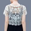 Open Front Bridal Summer Jacket Black/White Short Sleeve Cardigan Elegant Knit Vest  for Women