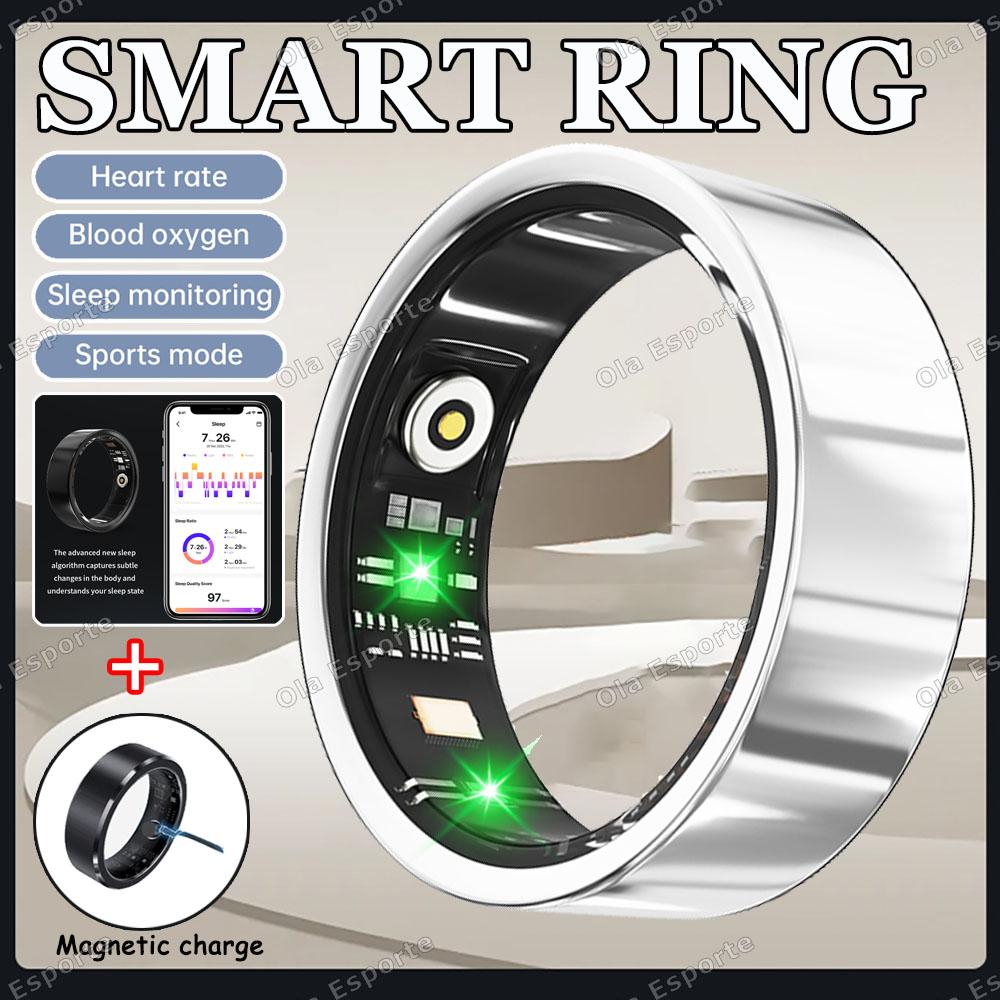 Smart Ring For Men Women IP68 Waterproof Sports Tracking Step Count Rings Heart Rate Blood Oxygen Sleep Health Monitor Smartring