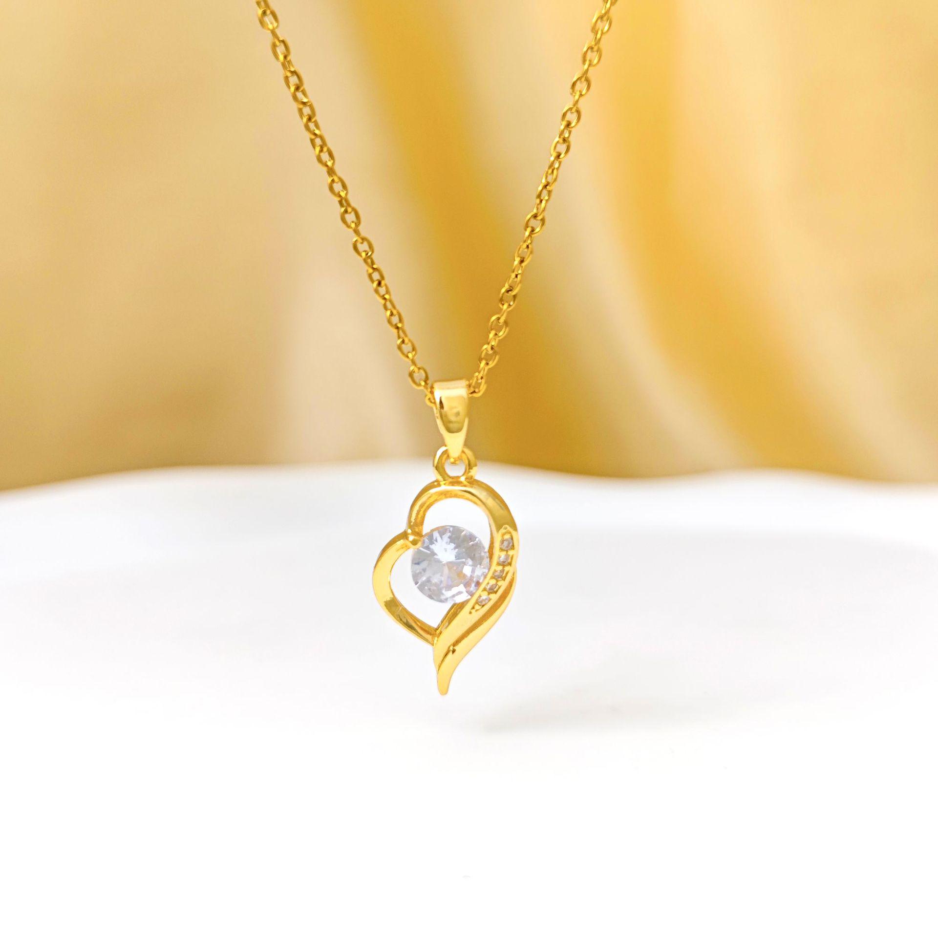 Timeless Love Titanium Steel Clavicle Necklace: Elegant & Versatile Pendant for Women