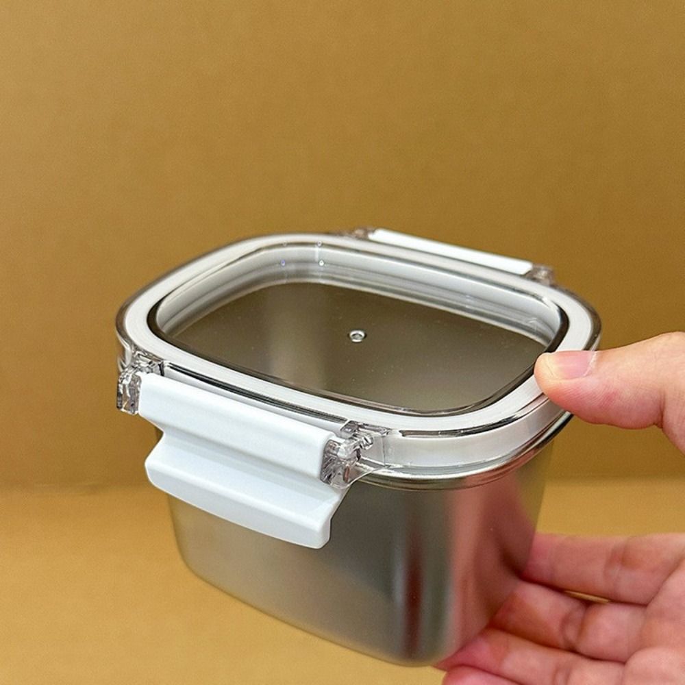 304 Stainless Steel Food Preservation Box Simple Crisper Box Food Storage Containers Mousse Cake