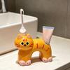 Toothbrush Holder, Cat Shape with Drain Port, Mold-Resistant Double-Hole Ceramic Organizer for Bathroom Accessory