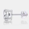 Rhodium Plated S925 Sterling Silver Round Cut 2CT Womens Moissanite Diamond Solitaire Stud Earring