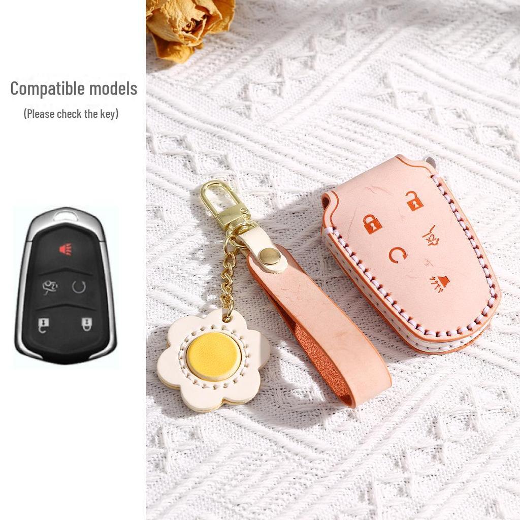 Genuine Leather Cadillac Key Cover for 22 Models - XT4/XT5/XT6/CT5 Protective Shell