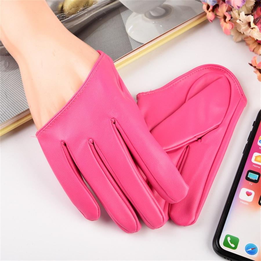 Half Palm Leather Gloves, Stylish Finger Gloves for Party, Wedding & Photography Cosplay & Driving