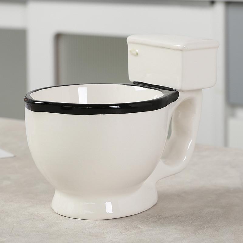 Tazza in Ceramica Creativa per WC con Manico per Uso in Ufficio Regalo Originale