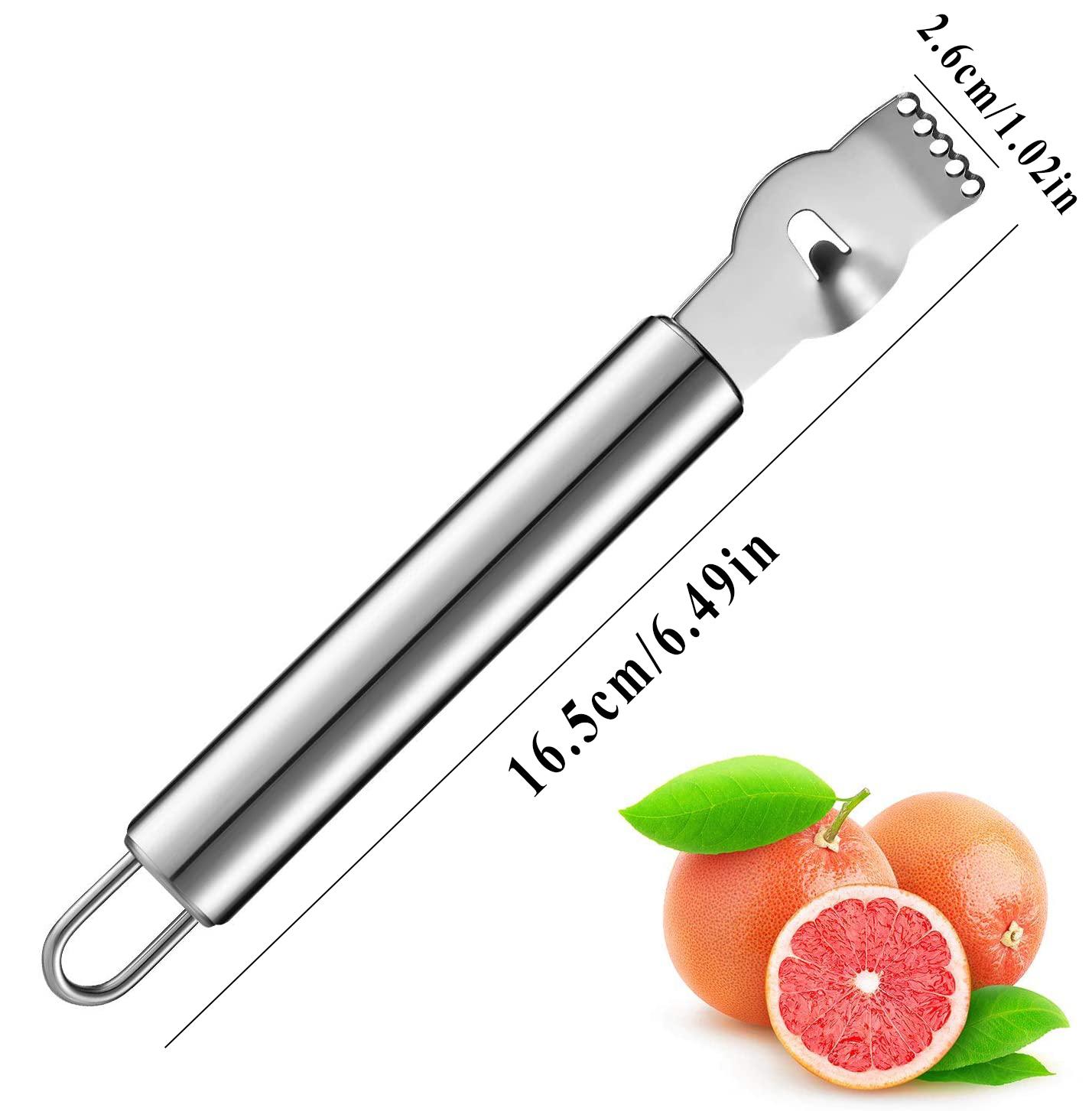 

Stainless Steel Lemon Grater with Channel Knife and Hanging Loop Kitchen Gadgets Orange Citrus Fruit Grater Peeling Knife